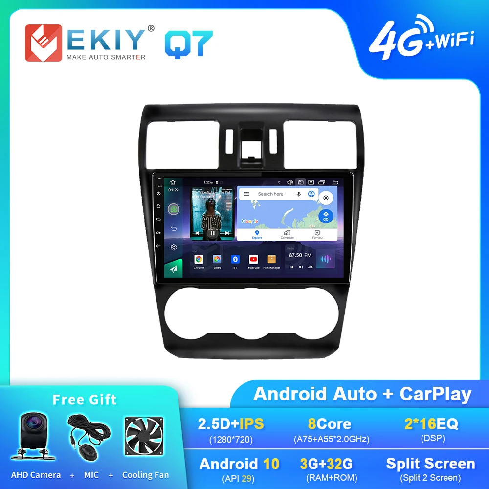 car video player for backseat EKIY Q7 Android Auto Radio For Subaru Forester XV WRX 2012-2015 Stereo GPS Navigation Car Multimedia Player 2din Carplay DVD HU portable movie player for car Car Multimedia Players