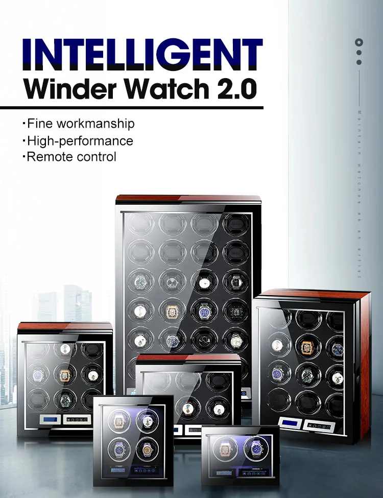 S7c79b7df17c24dd9bdab40f6ad33609fN Embers Watch Winder Wooden Shaker Automatic Winding Watch Storage Box 9 Slots Safe Jewelry Collection Cabinet Display