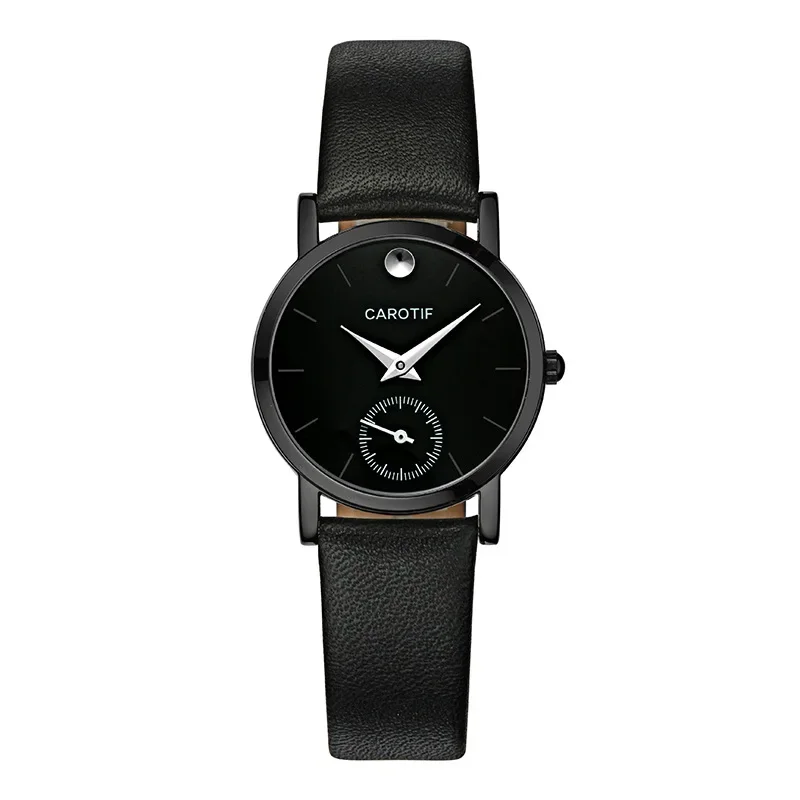 Carotif Leather Ultra-Thin Couple Watch a Pair of Belt Fashion Watch Waterproof Quartz Watch