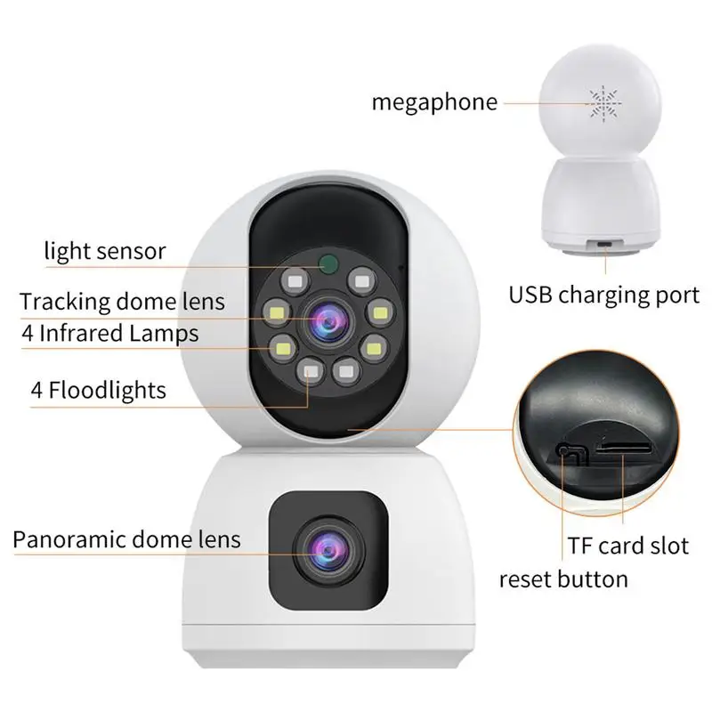 Wi-Fi камера видеонаблюдения с широкоугольным объективом и функцией ночного видения