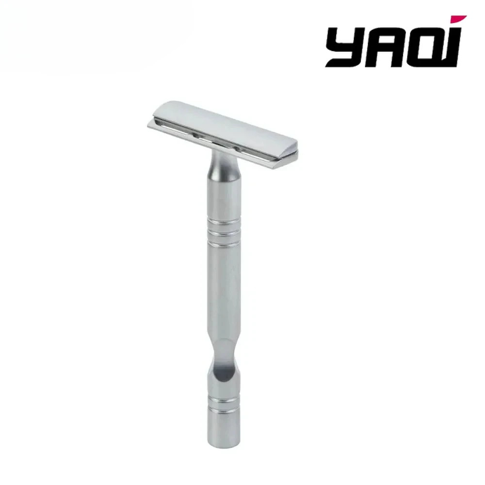 YAQI Matte Chrome Excalibur Single-Edged Men's Safety Razor - Premium Beard Shaver Collectible
