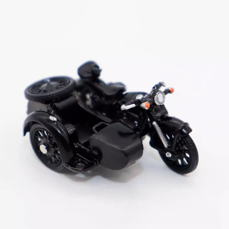 다이캐스트 1/64 스케일 750 측면 3 륜 오토바이 합금 시뮬레이션 모델 장식 장난감 컬렉션 디스플레이 선물 기념품
