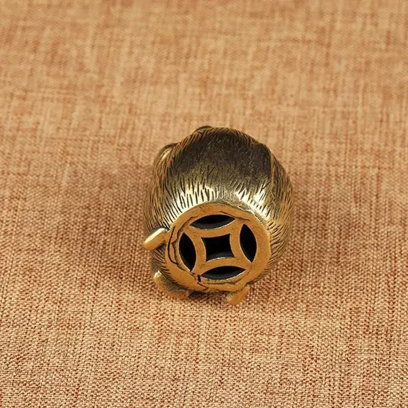 Small Creative Crafts Hollow Brass Lucky Mouse Statue Home Decoration Desktop Ornament Cute Animal Rat Figurines Incense Holder