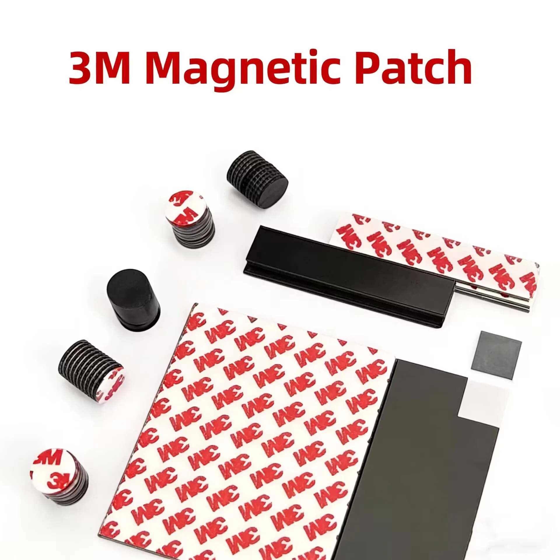 Set of 10 Strong Self-Adhesive Round Magnetic Sheets - 2mm Thickness