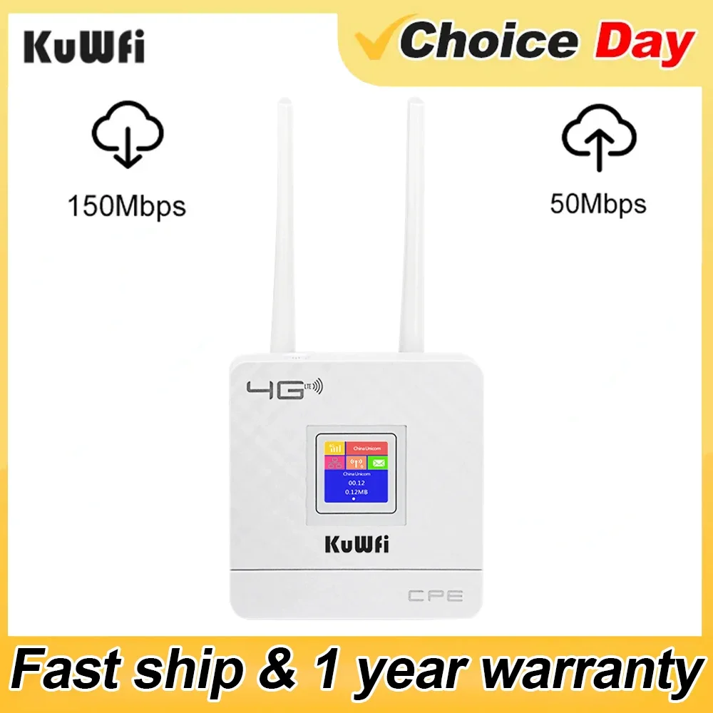 Kuwfi Cpe903 4G Lte Cpe Router 150Mbps Wilress Wifi Router Antenne Esterne Modem Wifi Con Slot Per Scheda Sim Porta Rj45