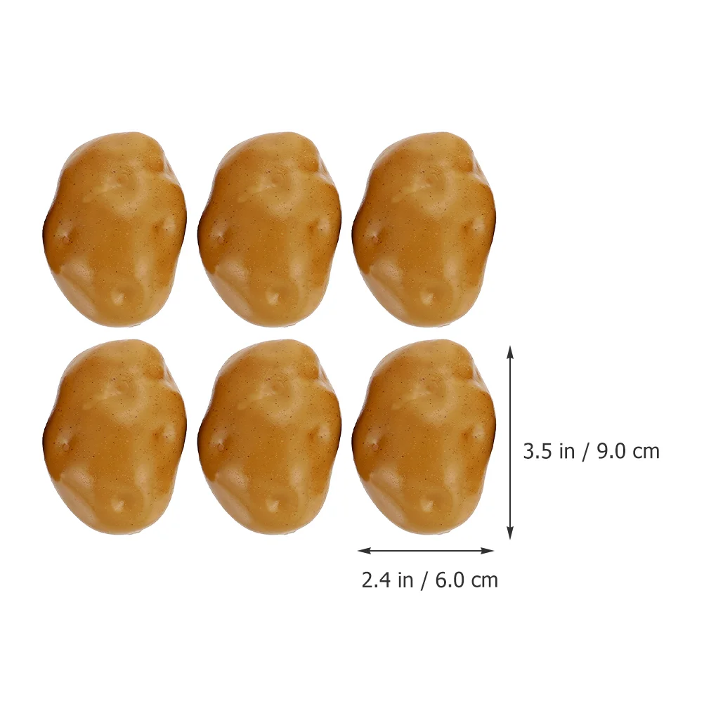 6 Pcs Simulation Potato Props Portable Adornment Models Fake Exquisite Vegetable Artificial Decorations Modeling Photo Food food model,food photography props,vegetable ornaments