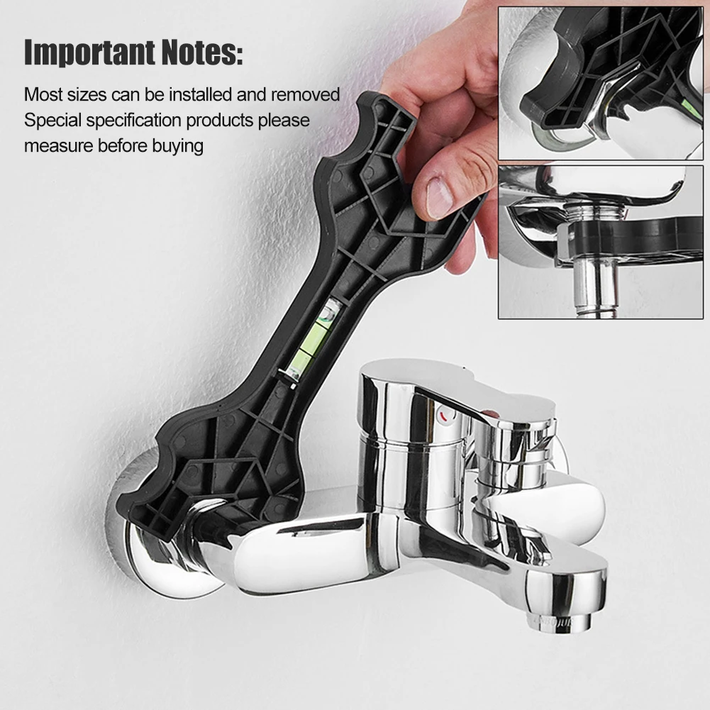 Faucet Disassembly Wrench with Bubble Level Manual Tap Spanner