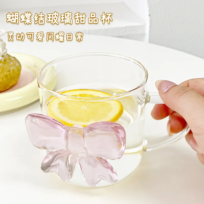 13oz 400ml Ceative Transparent Glass Cup for Besties Girl