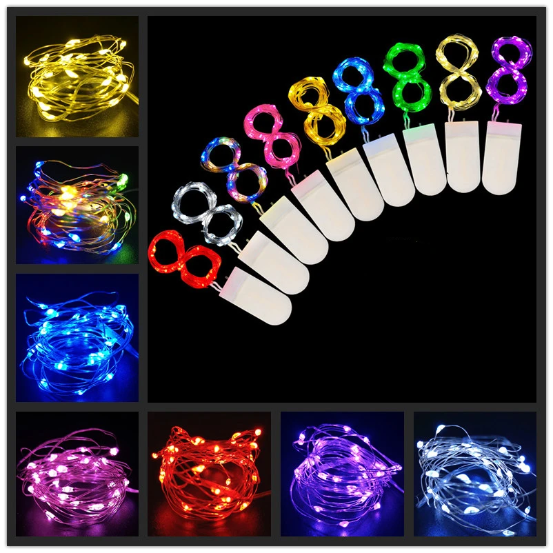

10pcs 6pcs Copper Wire LED String Lights 2M 20LEDs Battery Fairy Lights Garland Christmas Tree Wedding Party Holiday Decoration