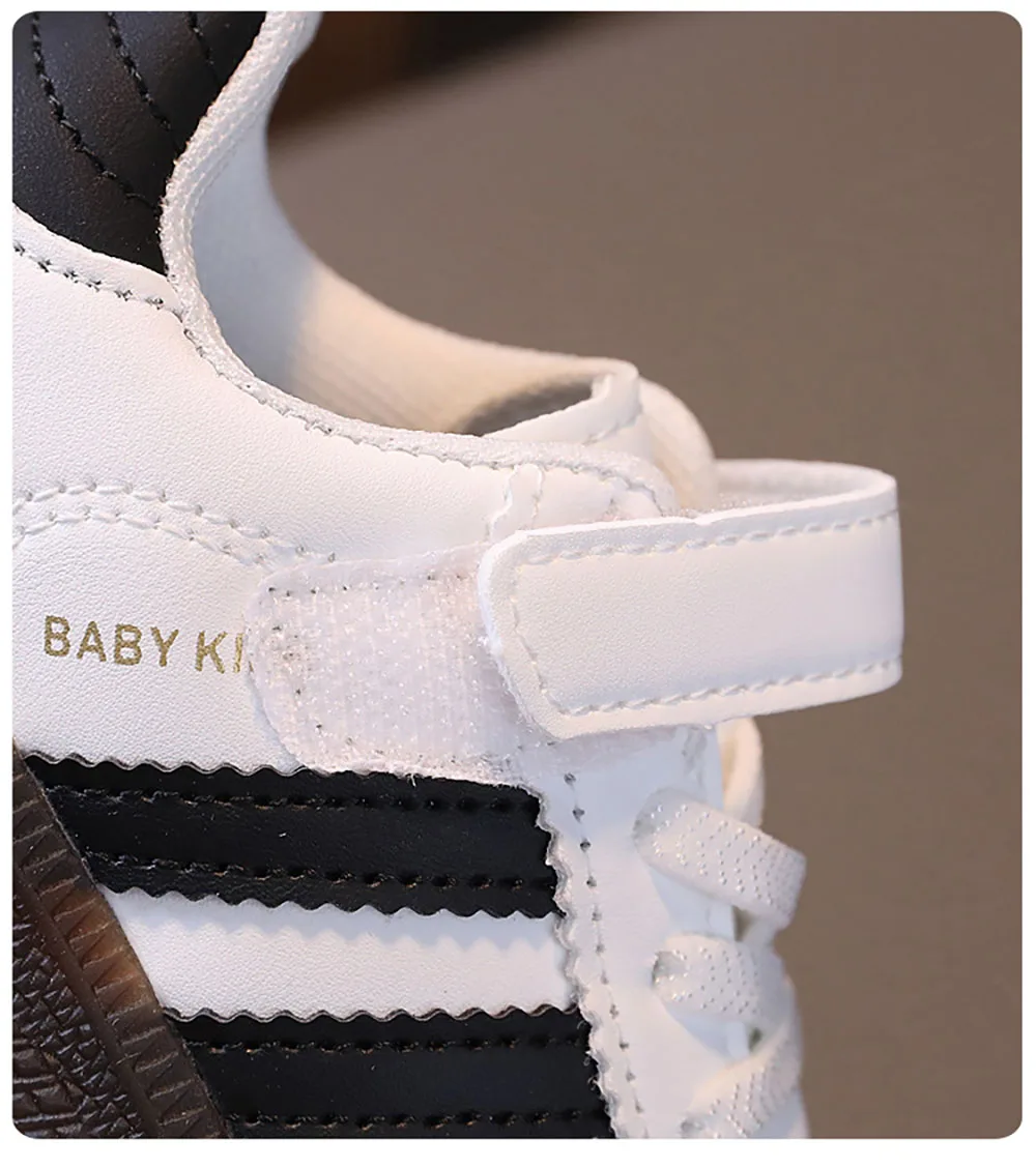 PU Leather Sport Shoes For Children Soft-soled Waterproof Girl's Sneakers Ergonomics Anti-slippery Toddler Shoes For Kids 3