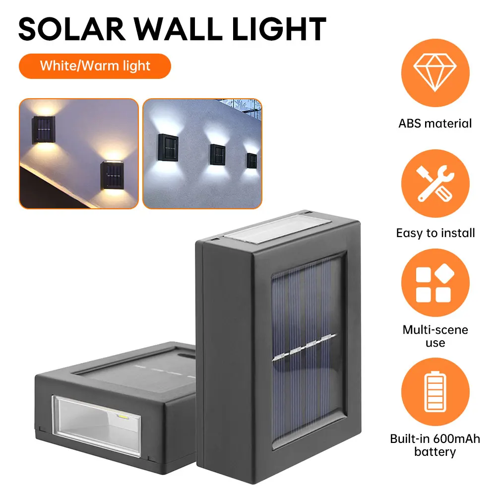 

Настенный светильник на солнечной батарее, водонепроницаемый фонарь для улицы, с питанием от солнечной энергии, для сада, двора, декоративная лампа