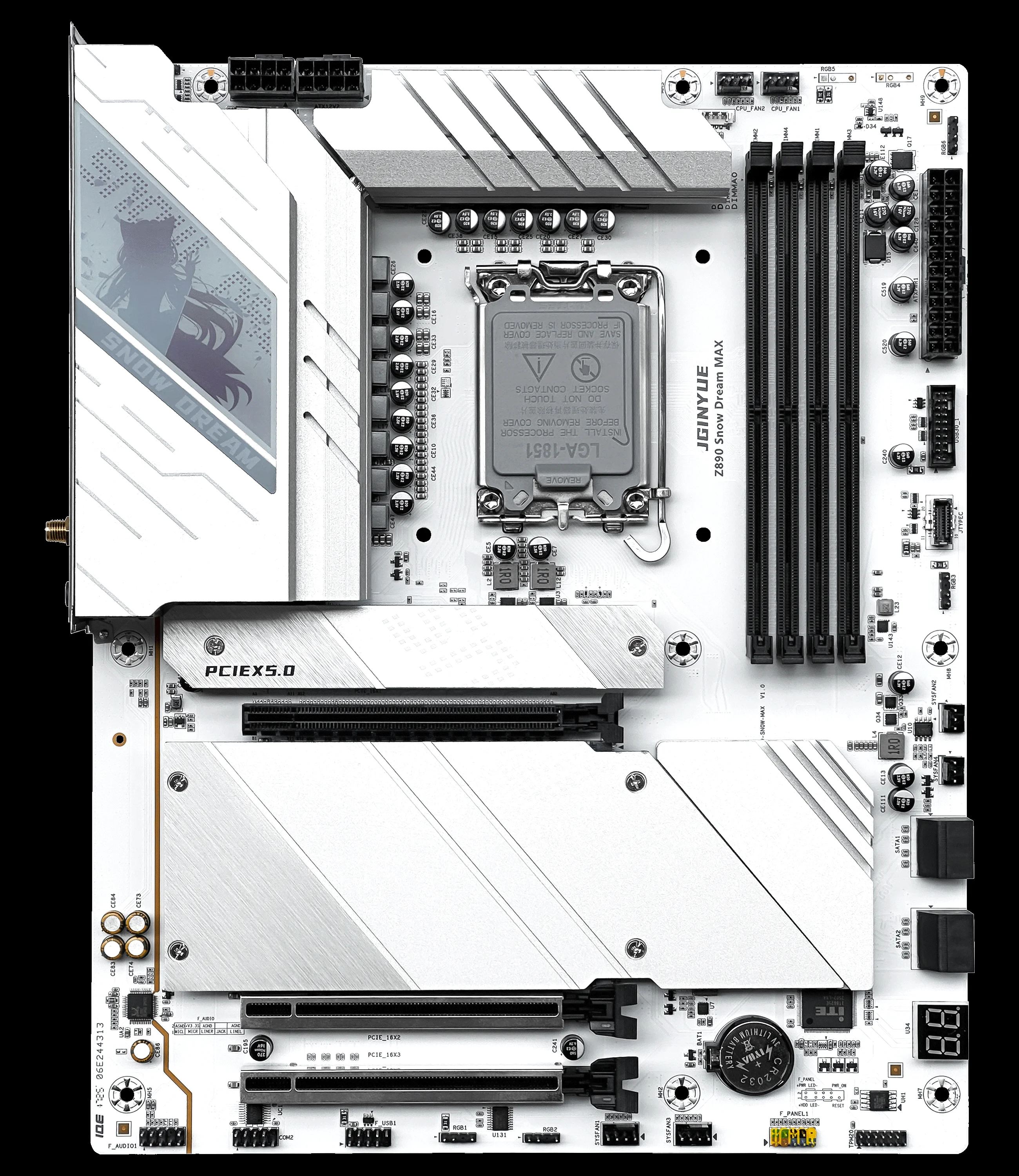 JGINYUE Z890M DREAM マザーボード JGINYUE Z890M Snow Dream