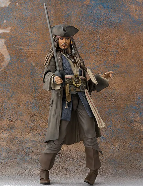 

SHF Pirates of the Caribbean Dead Men Tell No Tales Jack Sparrow PVC Action Figure Collectible Model Doll Toy 15cm