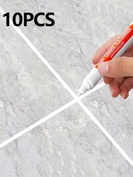 Ceramic Tile Waterproof Repair Pen for Bathroom and Floor Gaps (White 10pc)