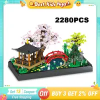 DIY Creative Zen Realm Garden Building Blocks Bonsai Tree Streetview Courtyard Potted Bouquet Assembled Brick Kids Toy Gift Deco 1