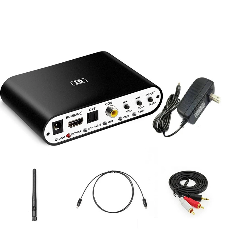 

DA615H 5.1CH Audio Decoder Bluetooth 5.0 Receiver DAC Wireless Audio Adapter Optical Coaxial U Play ARC DAC DTS