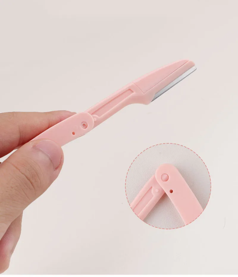 Safe Folding Ladies Face Shaver Eyebrow Trimmer Blade Anti-Scratch Razor Makeup Tools Eyebrow Trimmer Face Razor For Women 1/3pc eyebrow trimmer set,eyebrow trimmer,eyebrow razor set,hair shaver,eyebrow razor,facial hair remover,eyebrow trimmer blade,face shaver