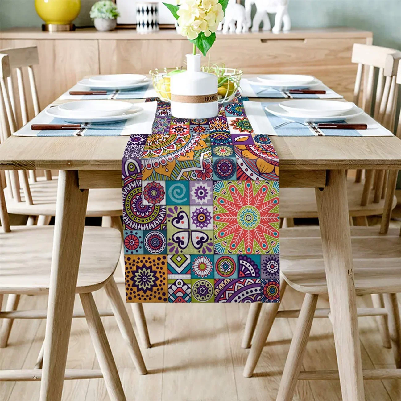 

Цветная текстурная настольная дорожка из льна и хлопка с рисунком, Настольная дорожка для свадебной вечеринки, столовая стандартная