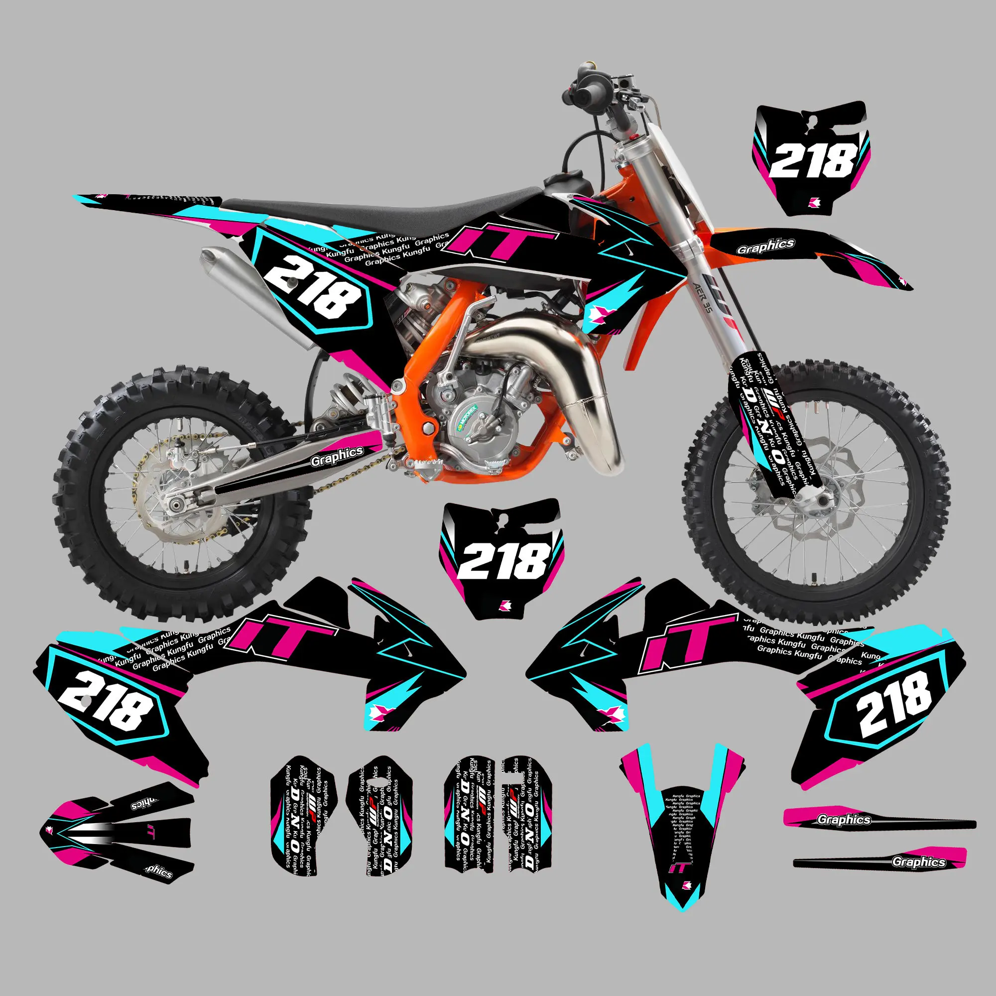 Graphic Kit for 2021 2022 MC65 SX65   2016 2017 2018 2019 2020 2021 2022 SX65  Motocross Decals Sticker graphic kit for 2018 2020crf 250r 2017 2020 crf450r 2017 2018 2019 2020 motocross decals sticker