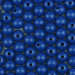 Vibrant 20mm Round Wooden Beads for Handmade Jewelry and DIY Crafts (Dark Blue)