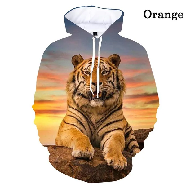 Autumn and Winter Sweatshirts Pullover 3d Animal Print Tiger Print Hoodie Men&women Unisex Cool Fashion Long-sleeved Hoodies