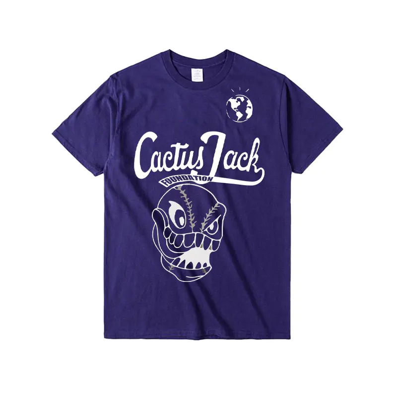 Cactus jack T shirt men hiphop vintage astroworld lightning Letter