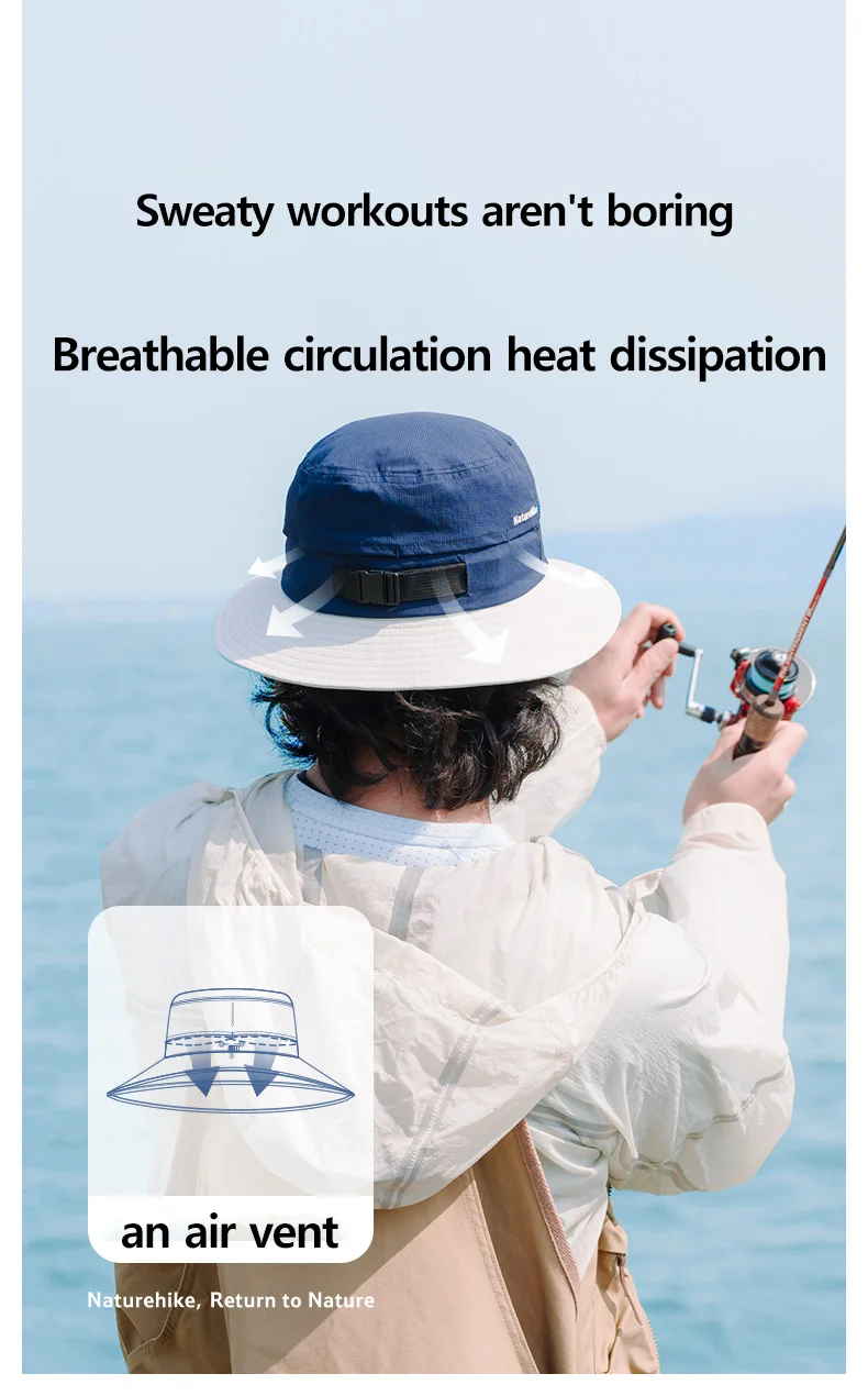 Naturehike Adjustable Outdoor Hat Sun Protection Breathable Shade Foldable Men Women Hiking Camping Casual Fisherman Hat