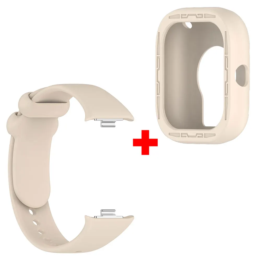 Silicone Watch Strap with Shockproof Protective Case and Screen Protector Cover