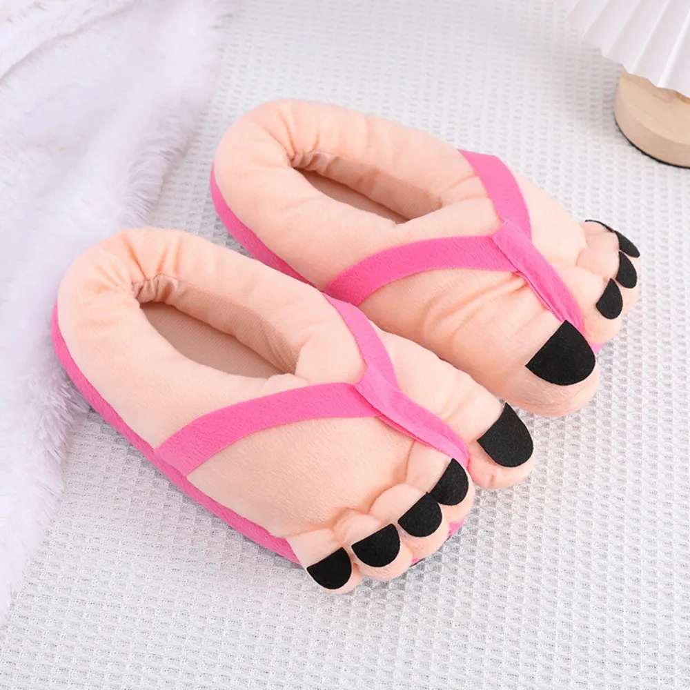 Men Women Winter Slippers Big Feet Creative Couples Funny Slippers House Slides Home Soft Warm Cotton Slider Slippers 4