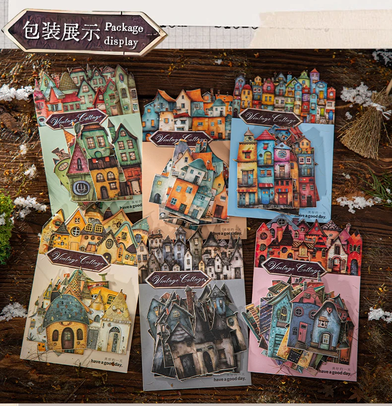 15 Stück/Packung Vintage INS Weird House DIY dekorative Scrapbook-Zubehör Sticker Pack Aufkleber – Detail 3