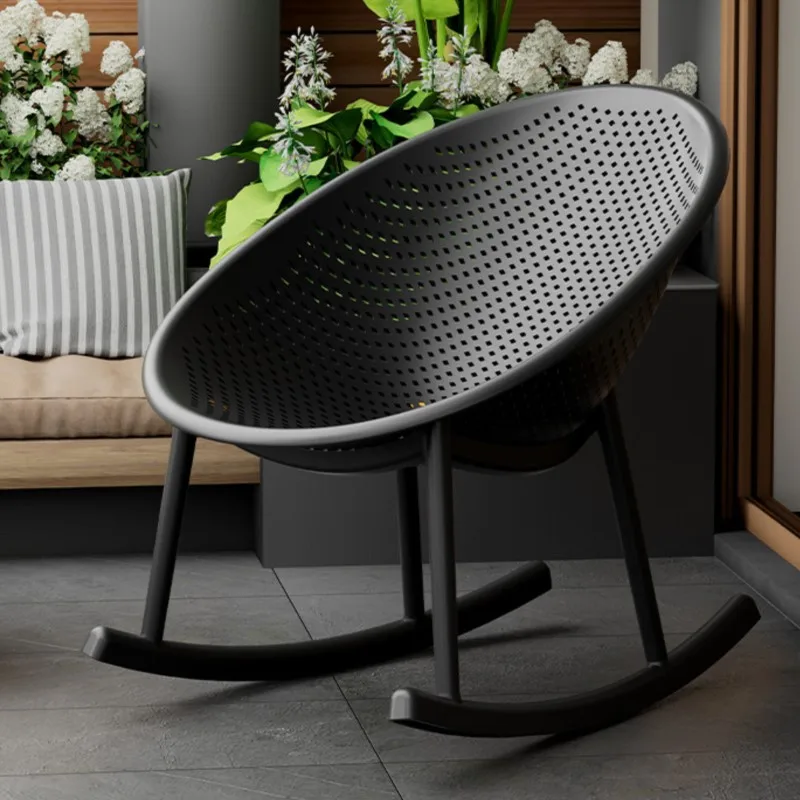 Warming Plastic Rocking Chair Garden Balcony Leisure Lounge Chair Living Room Adult Minimalist Hollowed Out Rocking