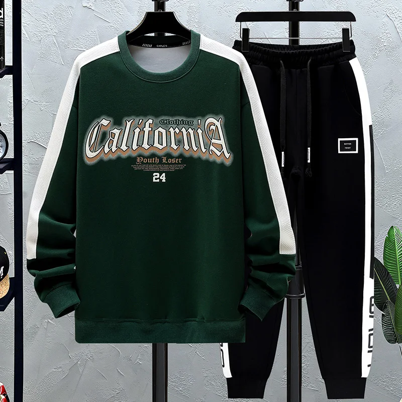 

Spring Autumn Men's Sets Sportswear Suit Hoodie Luxury Sweatshirt Pants Trousers 2 Piece Sport Set Streetwear