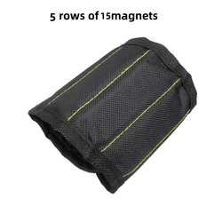 Magnetic Tool Holder Wristband with Strong Magnets - Essential Gadget (5 rows of 15 magnets)
