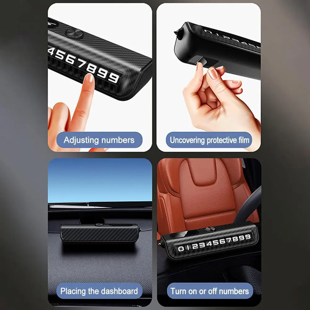 Multifunctional Car Safety Tool with Temporary Parking Sign and Phone Number Display