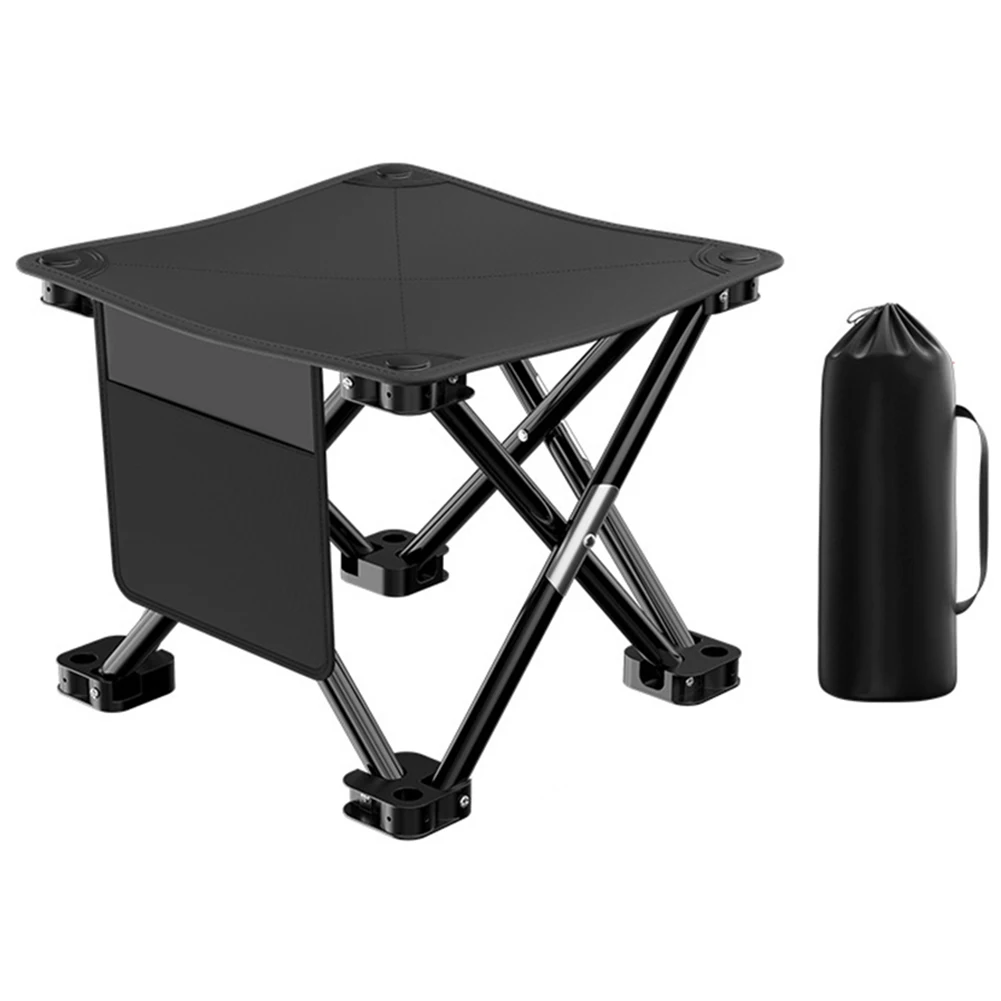 Portable Folding Stool Lightweight Quick-to-setup Folding Chair For Outdoor Camping Picnic Black White Camping Fishing Chair