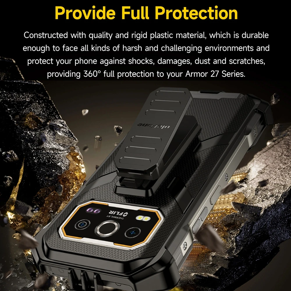 For Ulefone Armor 27 / 27 Pro / 27T / 27T Pro Back Clip Phone Case with Carabiner TPU + PC Case Protective Cover