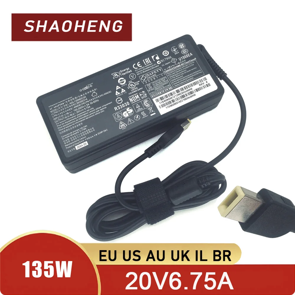 레노버 아이디어패드 게이밍 3 Y700 700 S740 L340 크리에이터 5 7 아이디어패드 5 프로용  노트북 어댑터 135W 전원 공급 장치