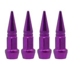 Universal Airtight Tire Valve Caps - Set of 4 for Cars, Motorcycles, and Bikes (45MM - PURPLE)