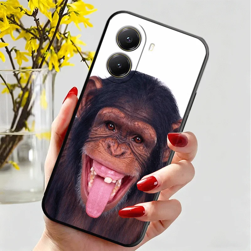 Silicone Phone Case with Monkey Meme Design