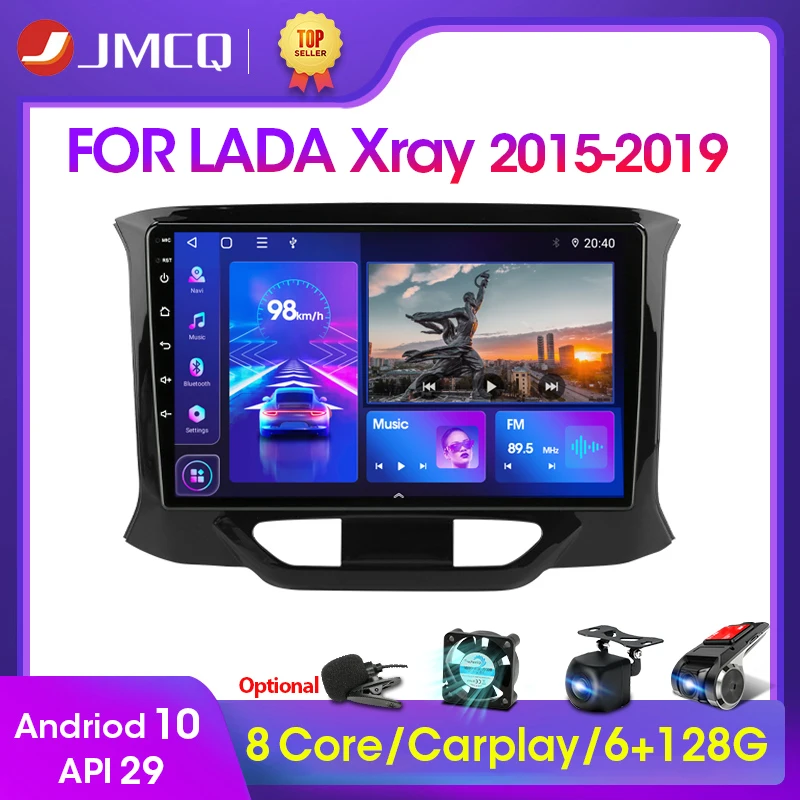 Автомагнитола JMCQ 2 din Android 10 мультимедийный видеоплеер для LADA X Ray Xray 2015 - 2019 Carplay dvd