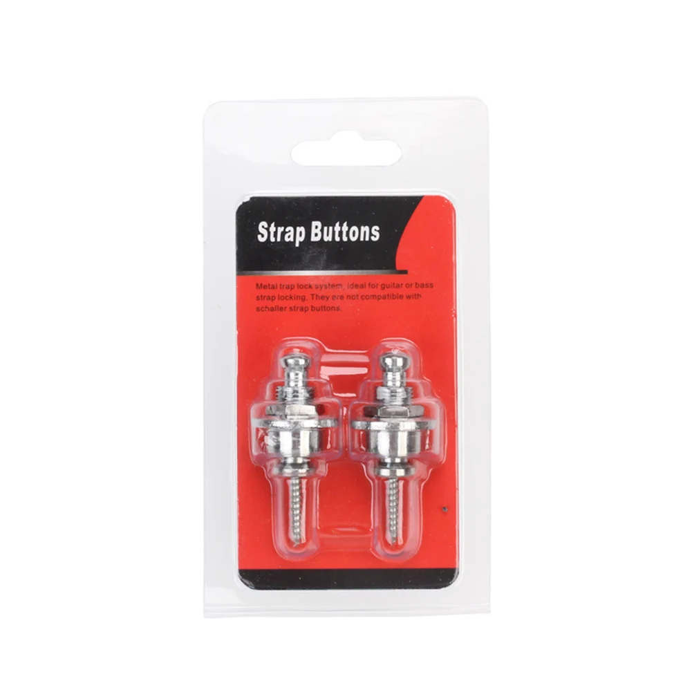 

Lightweight New Portable Strap Locks Guitar Parts Replacement Round Head Ukulele 2pcs Accessories Black Buttons
