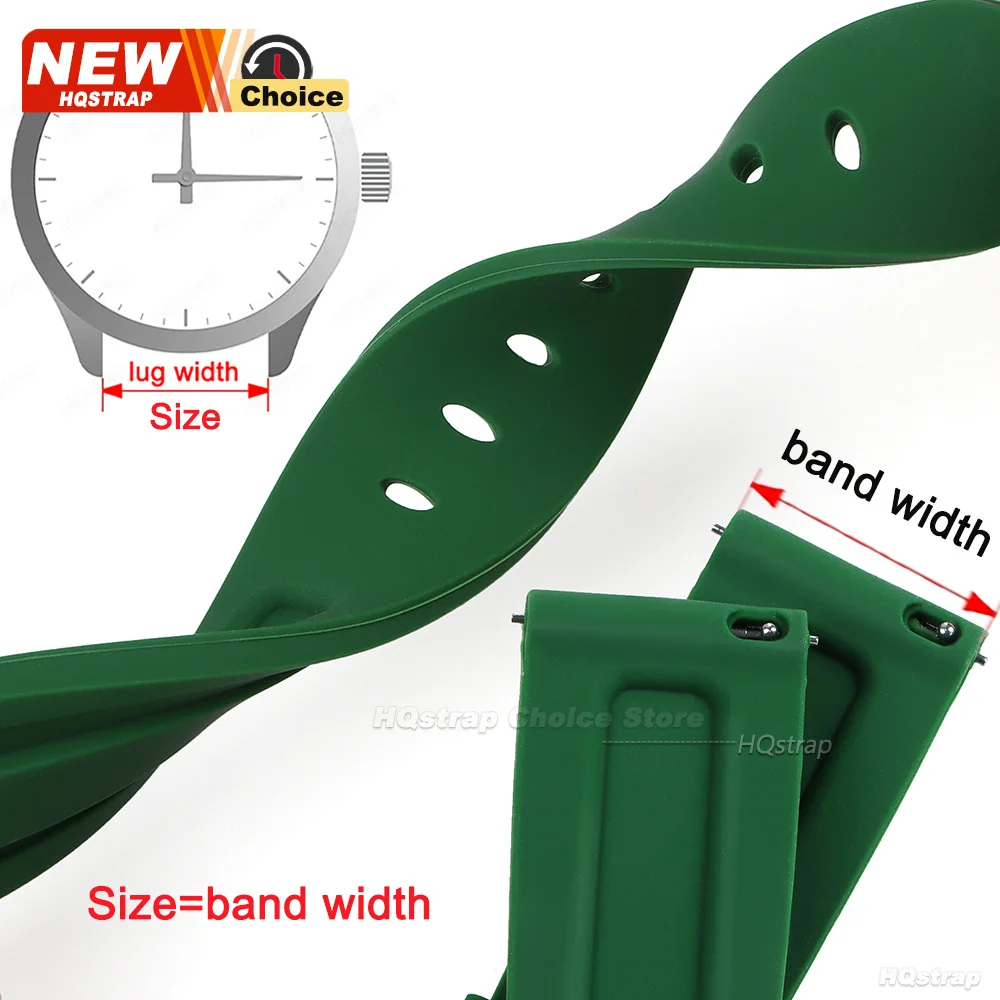 Premium Quick Release Silicone Sports Watch Band - Waterproof, Soft, and Comfortable