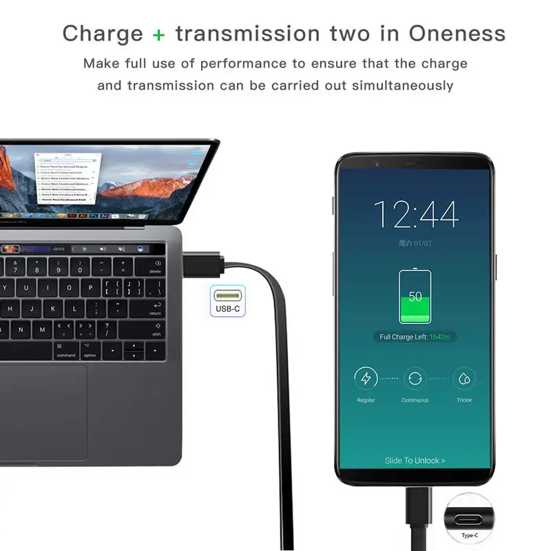 60W USB C Retractable Fast Charging Data Cable