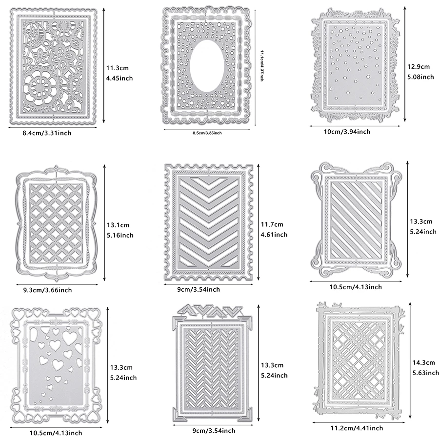 2025 neue Ankunft Quadratischen Rahmen Hintergrund Metall Schneiden Stirbt für Scrapbooking Karte, Der Handwerk Messer Form Klinge Punch Schablonen