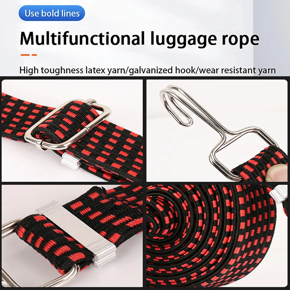 Cargo Straps Luggage Strap Cargo Tie Down Strap Tie Down Straps Lashing Strap Elastic Belt Bungee Straps Elastic Binding Rope Trunk Elastic Belt Bungee Cord Hooks 0.5/1/2M Elastics Rubber Luggage Rope Cord Hooks Bikes Rope Tie Bicycle Luggage Roof Rack Strap Fixed Band Hook Car Accessories