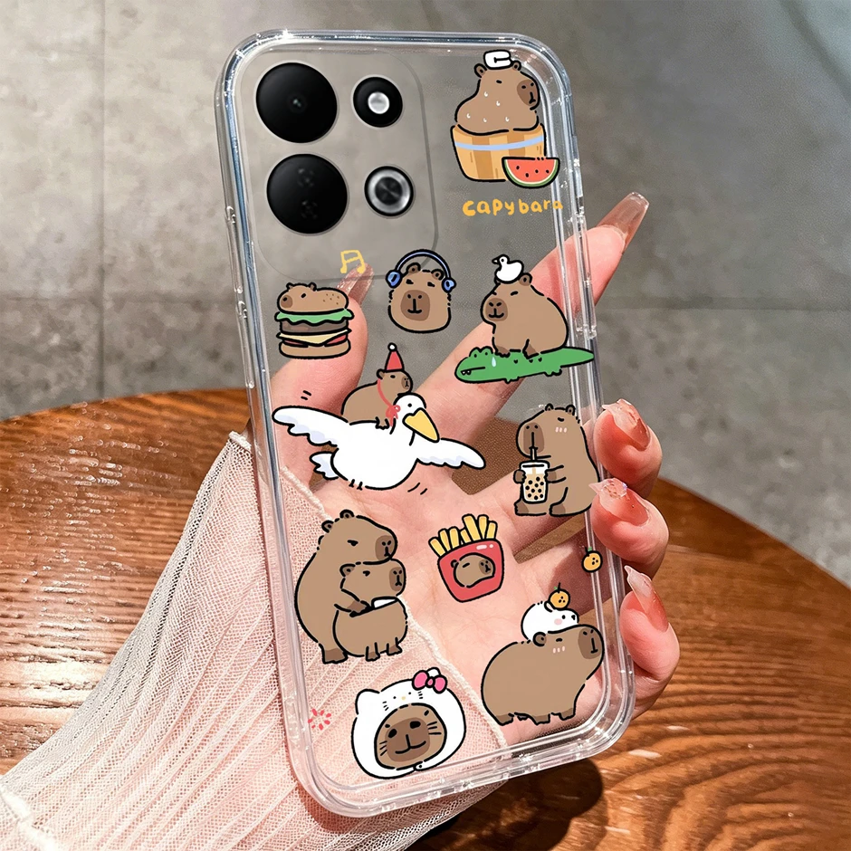 Yellow Duck Bear Durable Anti-Fall Silicone Transparent Bumper Case - New Style Simple Design