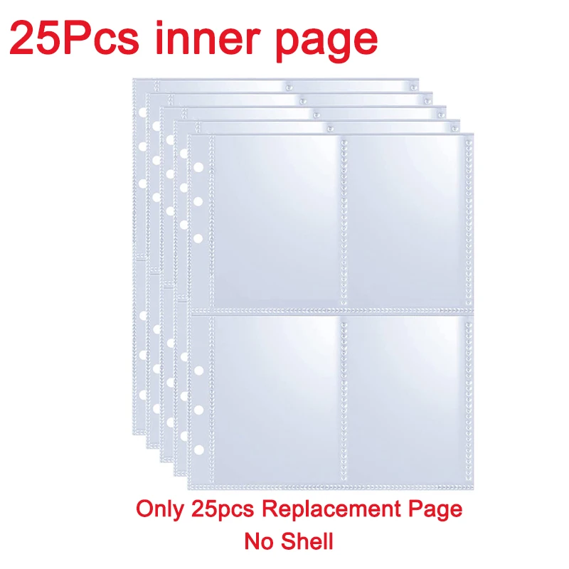 25er-Pack Seiten (4 Fächer) Fotokarten A5-Ordner K-Pop Fotoalben Idol-Karten Loseblatt-Sammelbuch Ordner Fotokartenhalter – Detail 16