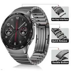 Stainless Steel Replaceable Smart Watch Band for Huawei Watch GT4 46mm - Original Metal Strap Design (Quick release Grey)