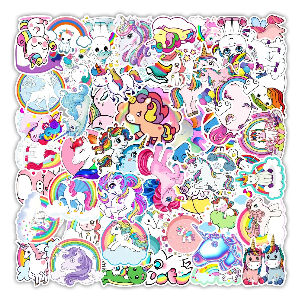 50pcs Waterproof Cute Horse Graffiti Stickers Cartoon Animal Horse DIY Luggage Bike Notebook Laptop Guitar Decals Sticker