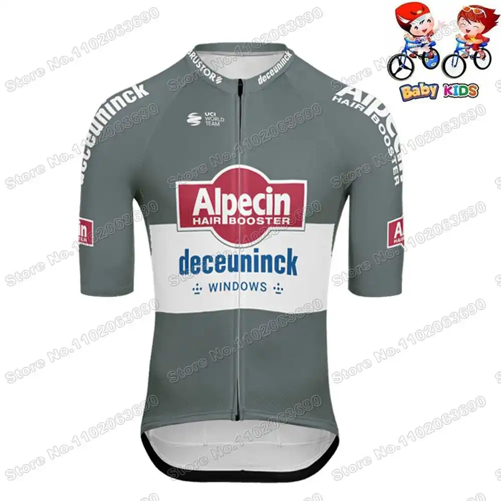 Kids Alpecin Deceuninck Cycling Jersey Set Mathieu van der Poel Boys Girls Cycling Clothing Children Road Bike Shirt Pants